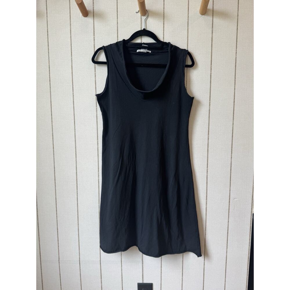 Prairie Underground Black Sleeveless Cowl Neck Shirt Dress Large Cotton Knee